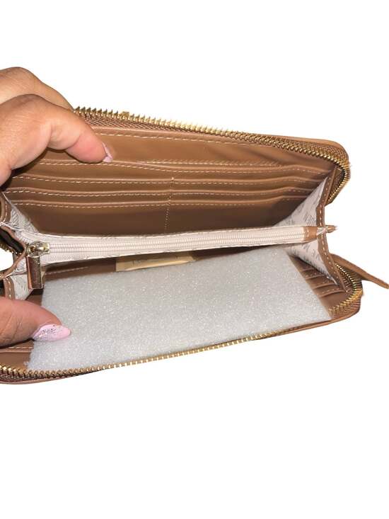 Steve Madden Denim Cherry Embroidered Large Zip Around Wallet New - Picture 9 of 10